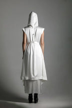 Tamoe Silk Top Stitched Hooded Robe - 2 Color Variants