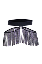 Exes Lingerie - Rhinestone fringe belt - Black