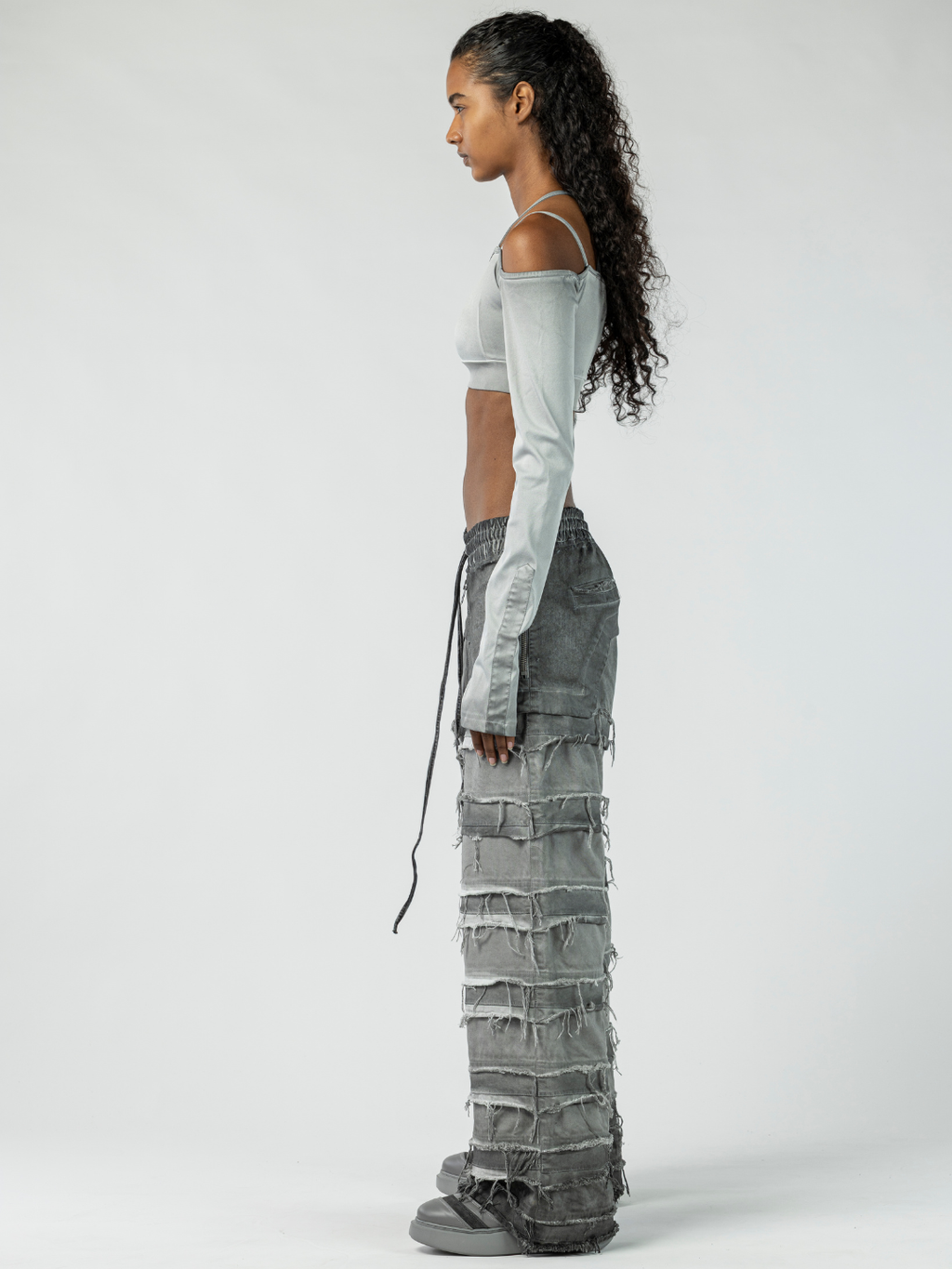 Womens Pants with Patchwork Detail