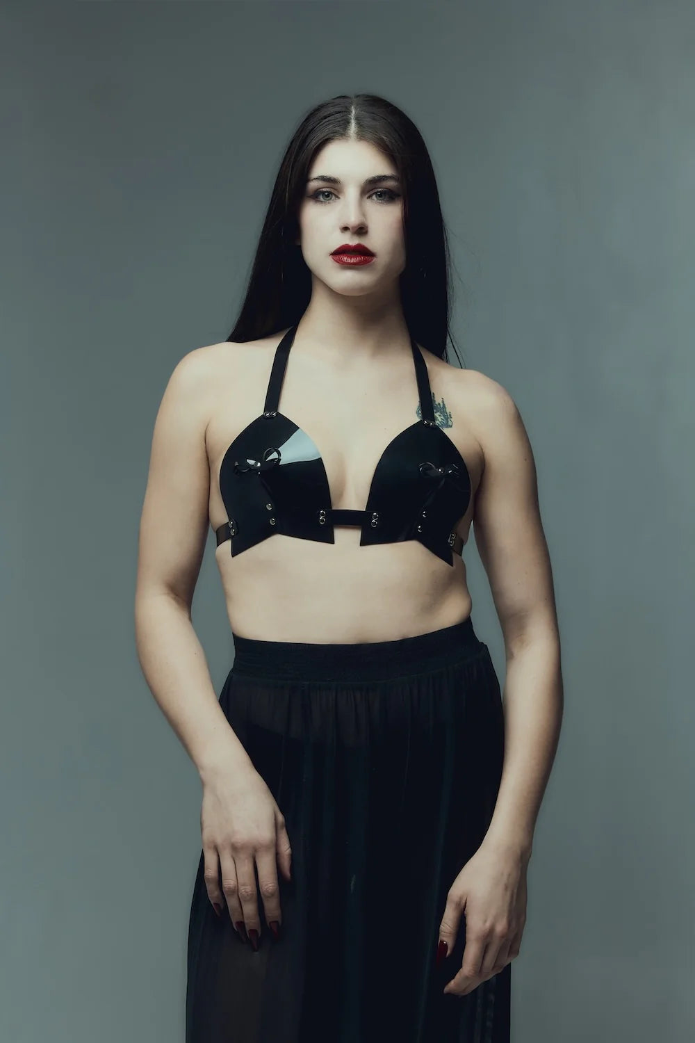Servant Bra Black Glossy PVC