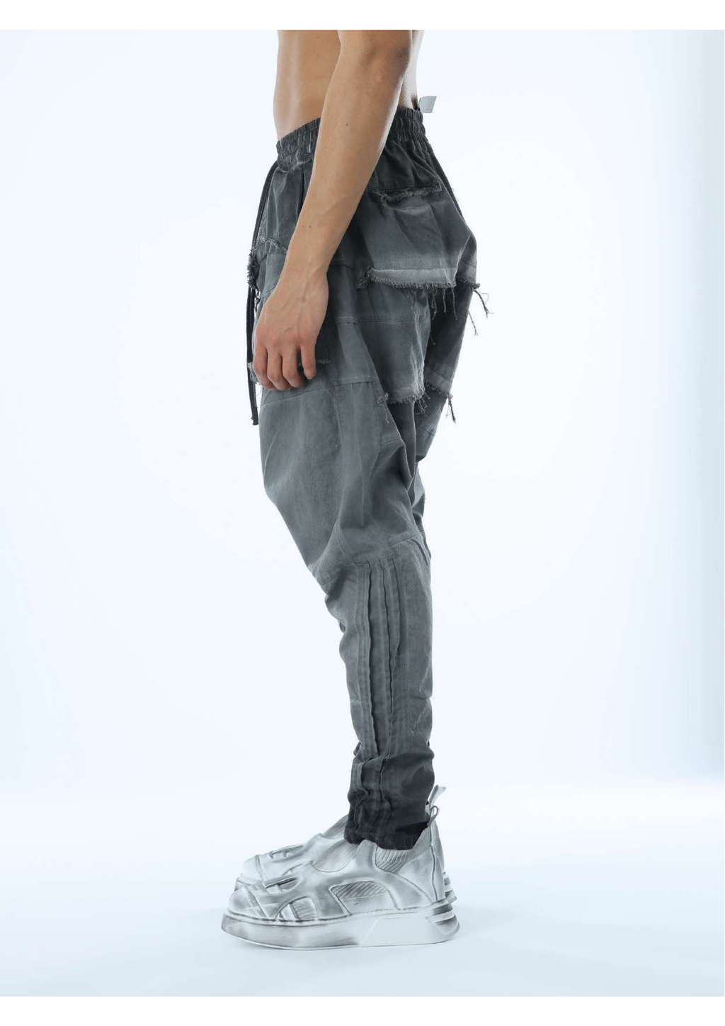 Low Crotch & Garnished Men's Trousers