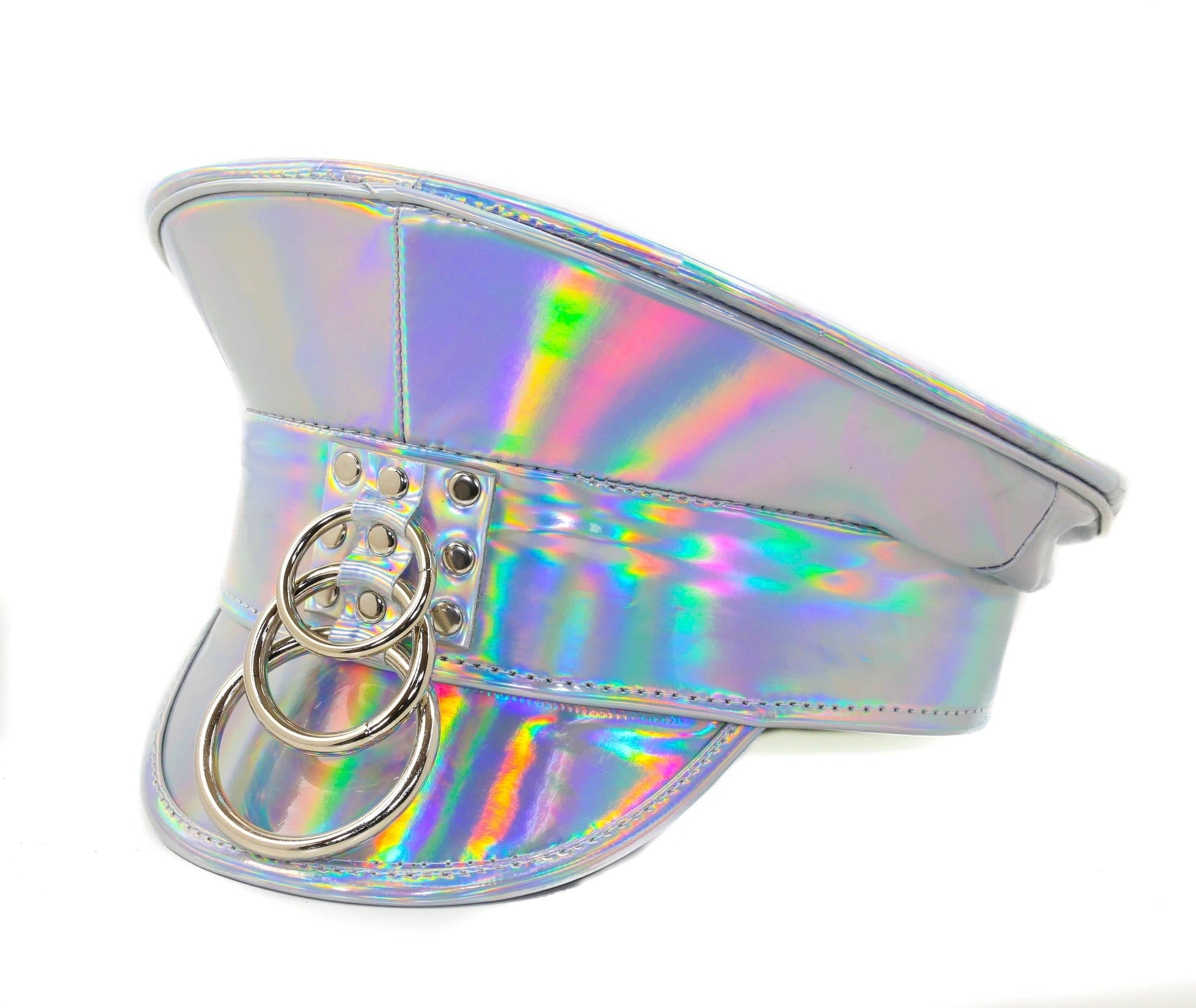 Funk Plus - Bondage Captain Hat – Holographic Silver