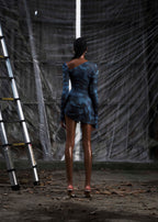NONE Asymmetric Split Thigh Mini Dress