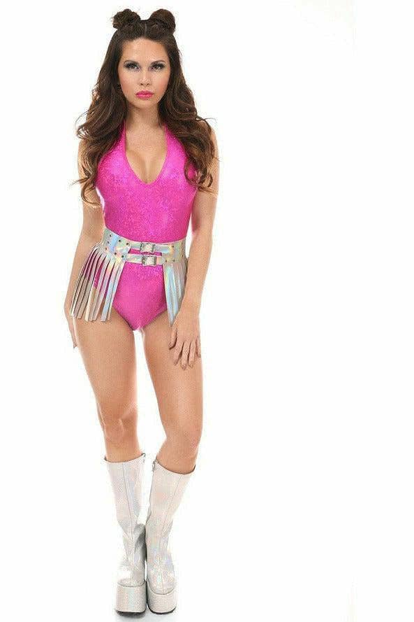 Daisy Corsets - Fringe Mini Skirt – Holographic Silver