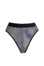 Exes Lingerie - Bond high cut bottom - Holographic silver