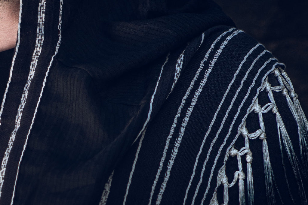 Black Ombre Fringe Hood