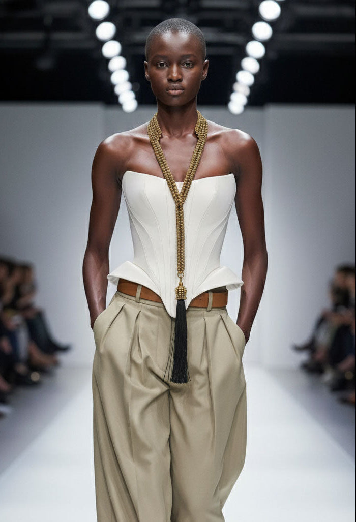 Beaded Tailored Collar with Removable Tie- 6 Looks in 1