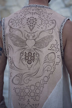 Bee Cosmic Laser Cut Vest (Beige)