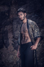Radiance Sequin Kimono (Black/Gold)