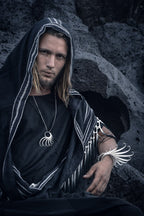 Black Ombre Fringe Hood