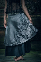Samurai Wrap Skirt (Black/Silver)