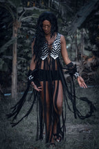 Yin Yang Tribal Sequin Fringe Top