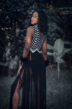Yin Yang Tribal Sequin Fringe Top
