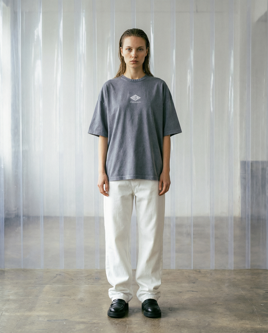 CORPORATE LOGO T-SHIRT - WASHED GREY