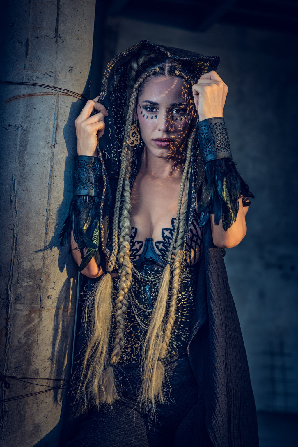 Cosmic Druid Laser Cut Chain Hood