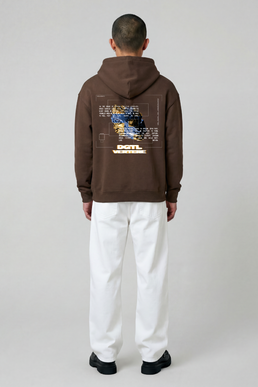 DGTL X VERTERE SYSTEM SHOCK HOODIE - COFFEE