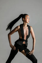 Dietrich Beaded Leather Tuxedo