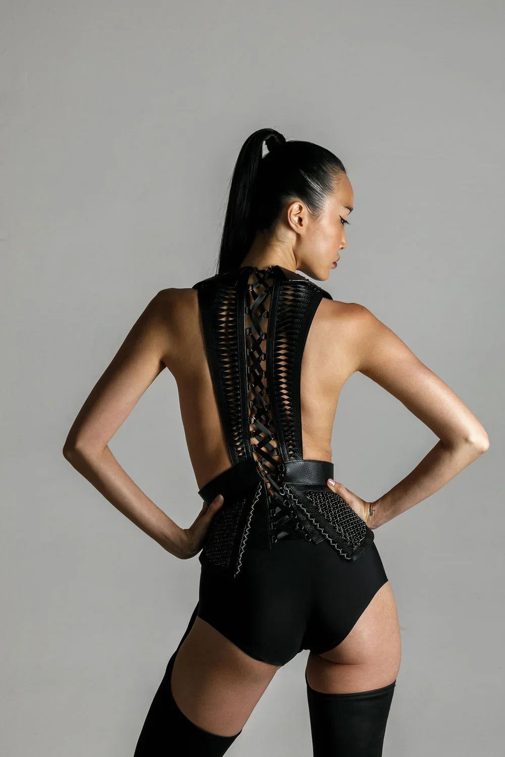 Dietrich Beaded Leather Tuxedo