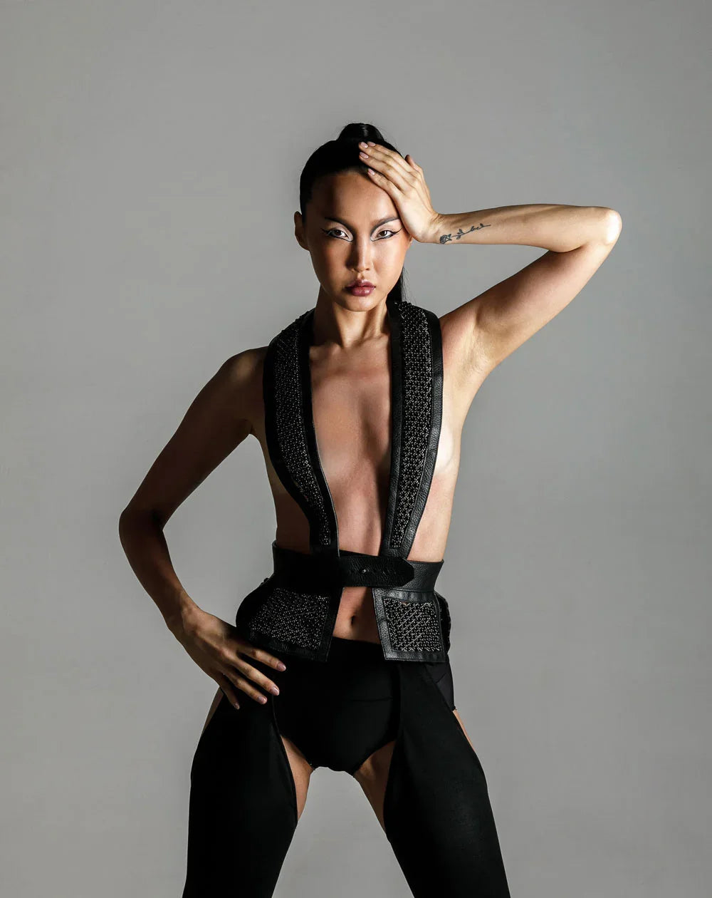 Dietrich Beaded Leather Tuxedo