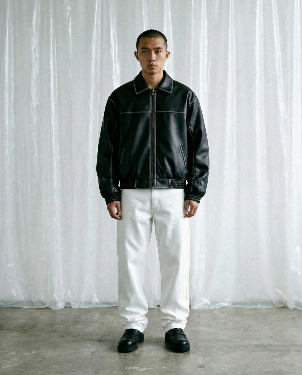 ENIGMA LEATHER JACKET - BLACK