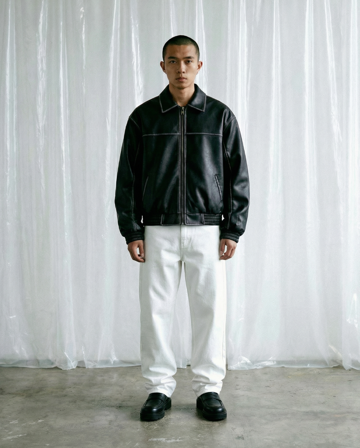 ENIGMA LEATHER JACKET - BLACK