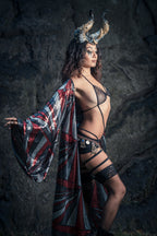 Solar Energy Sequin Kimono (Red/Silver/Black)