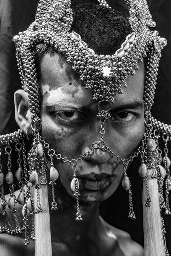 Jas Modular Headpiece System w/Face Chain in Pearl