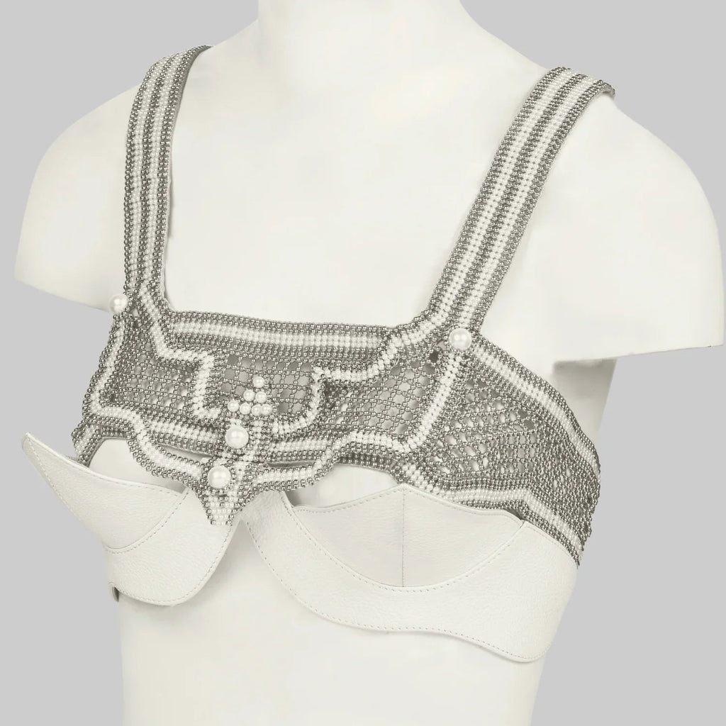 Khutulun Modular Top with Leather Balconette – Pearl |  Best Seller