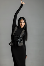 Lister Mesh Beaded Leather Bodice