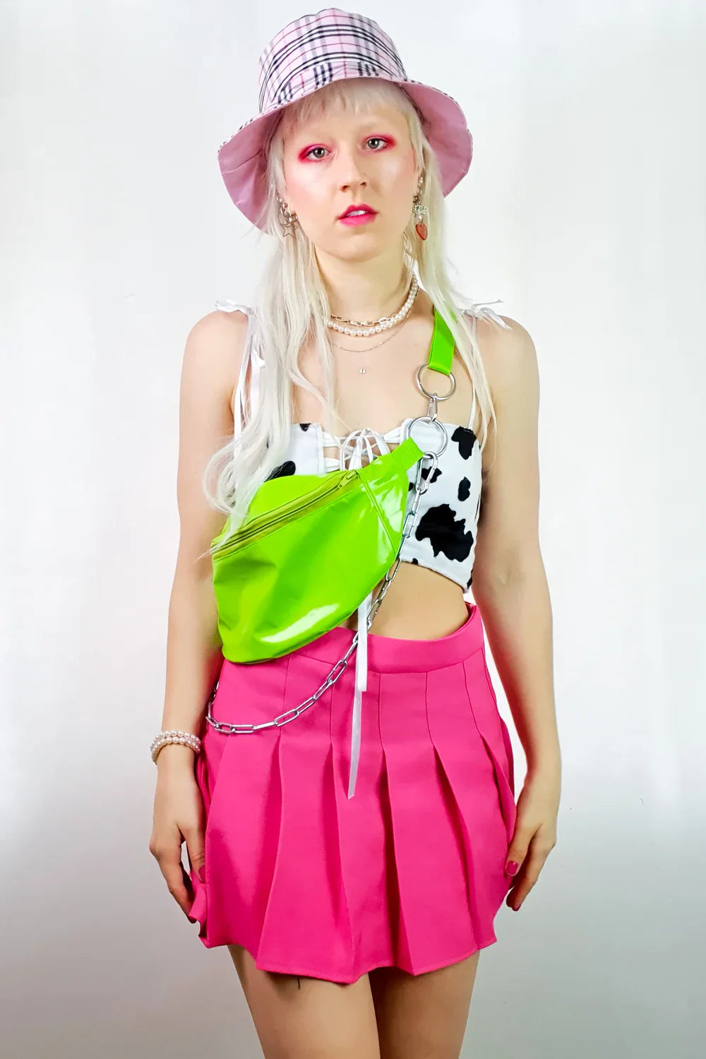 Princess Tiramisu - Patent Leather Waist Bag - Neon Green