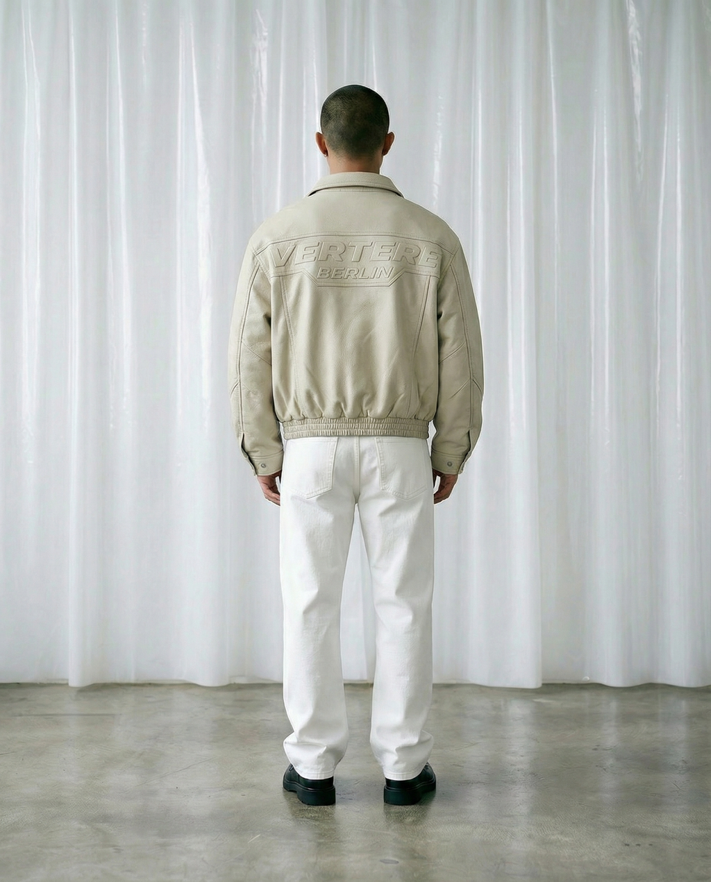 RACING LEATHER JACKET - CREME