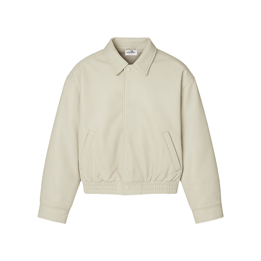 RACING LEATHER JACKET - CREME