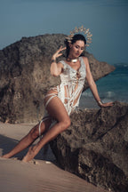 Radiance Sequin Fringe Top (White/Gold)