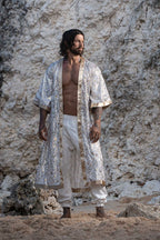 Radiance Sequin Kimono (White/Gold)