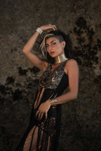 Radiance Sequin Fringe Top (Black/Gold)