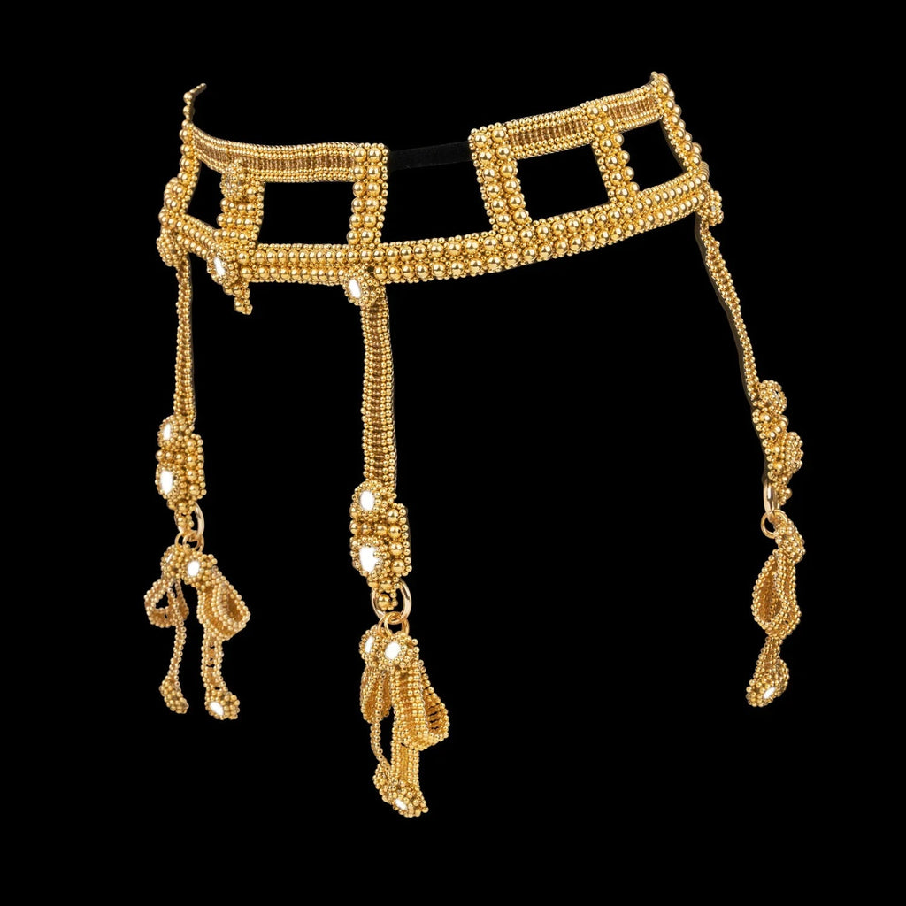 Teuta Modular Belt with Tassels & Bow Medallions – Gold | Object & Dawn Best Seller