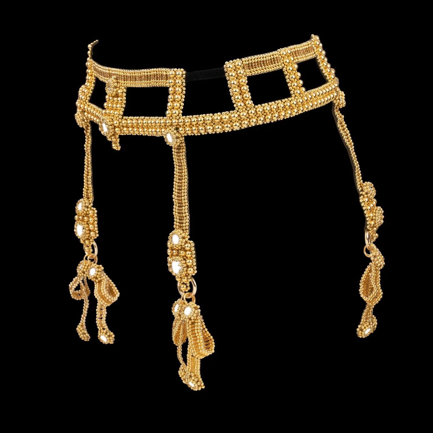 Teuta Modular Belt with Tassels & Bow Medallions – Gold | Object & Dawn Best Seller