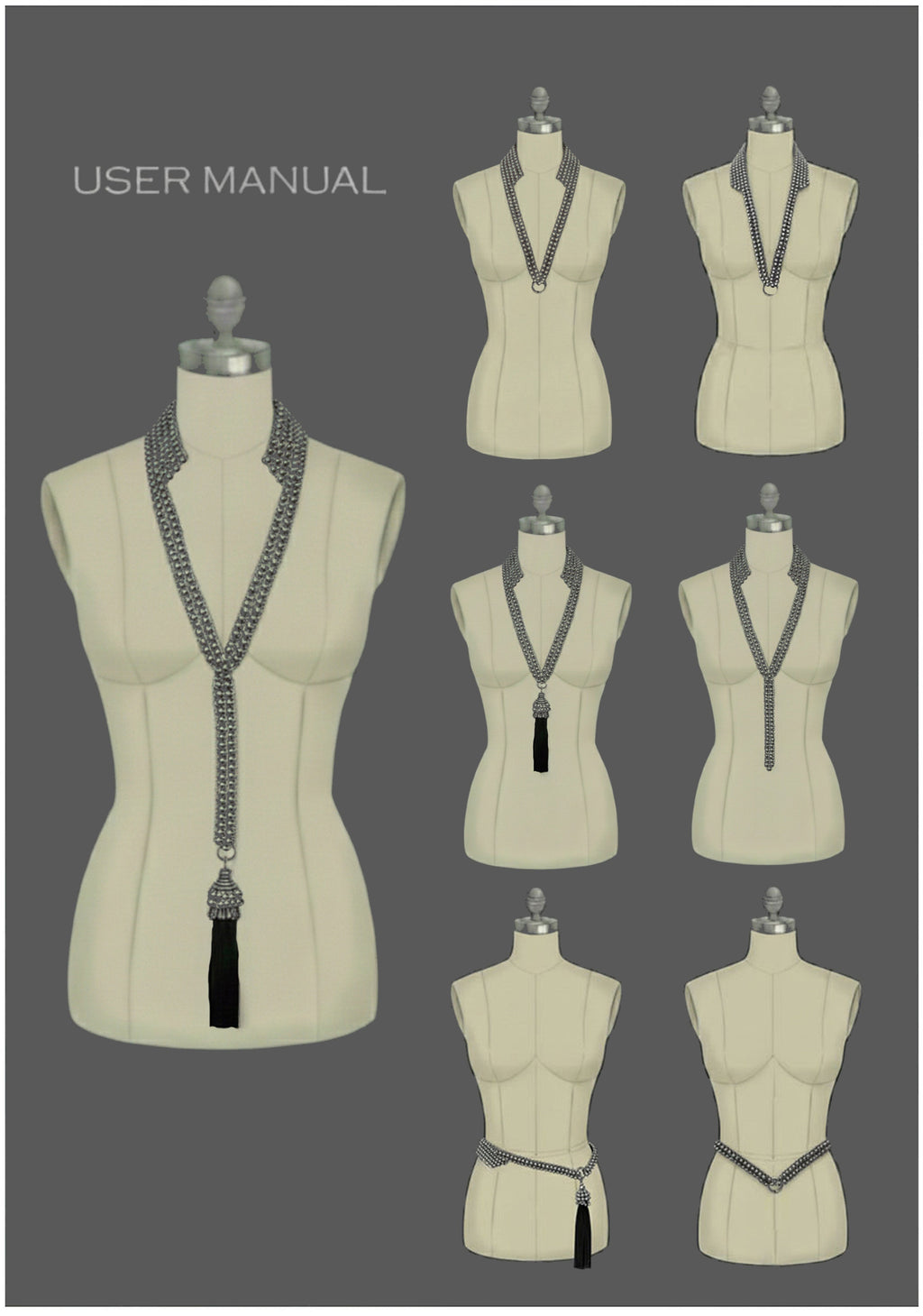 Beaded Tailored Collar with Removable Tie- 6 Looks in 1