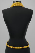 V-Neck Beaded Harness w/ Collar Stand - 6 Looks in 1