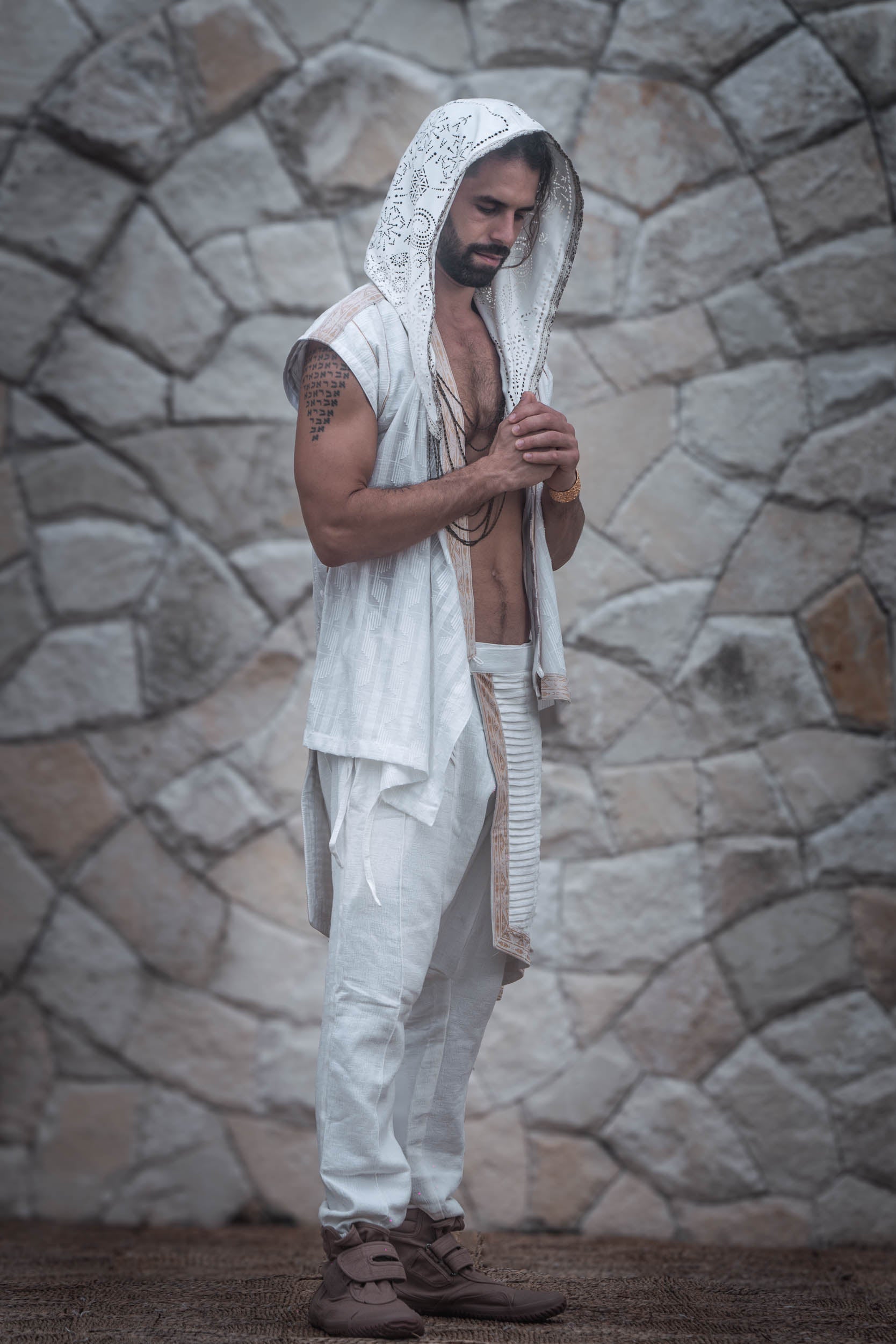 Zhenyao Wrap Shirt (White)
