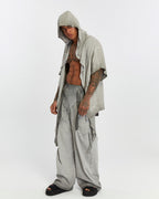 Short Sleeve Men’s Cardigan - Grey