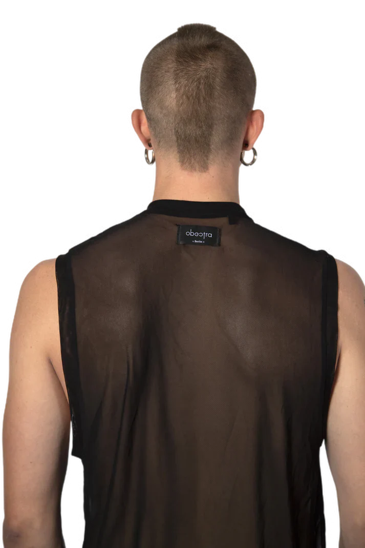 Obectra - "Lian" Transparent Tank Top - Black