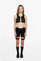Ivy Berlin - Mila "Bad Bunny" Crop Top with Sleeves – Black
