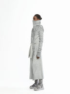 Long Women’s Futuristic Jacket With Piping Embroidery On Top