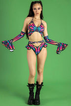 Devil Walking - Butterfly Ruffle Set - Rainbow
