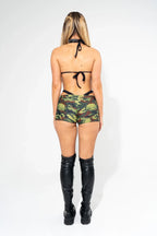 Rave with mi Gente - Chained bikini top - Black