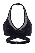 Exes Lingerie - X cross top - Holographic Black