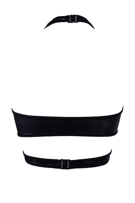 Exes Lingerie - X cross top - Holographic Black