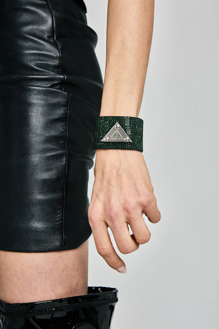 Lorand Lajos - Cuff Crystal Logo - Green