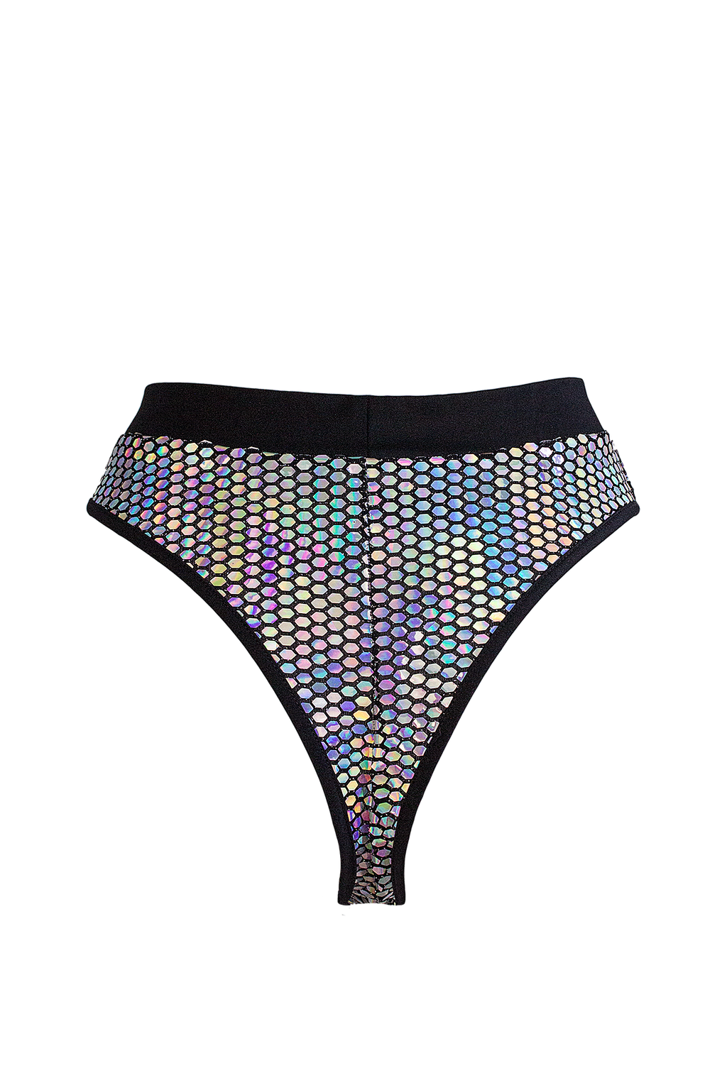 Exes Lingerie - Bond high cut bottom - Holographic silver